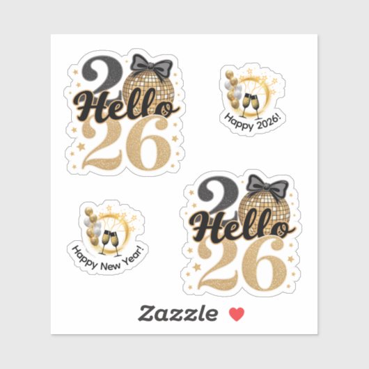 Hello Happy New Year 2026 Sticker (Vel)