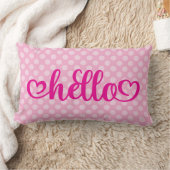 Hello Hearts Light Pink Polka Dot Kussen (Deken)