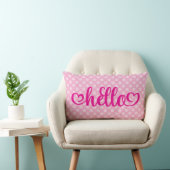 Hello Hearts Light Pink Polka Dot Kussen (Stoel)
