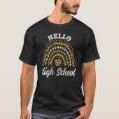 Hello High School Leopard Rainbow Back To School V T-shirt (Voorkant)