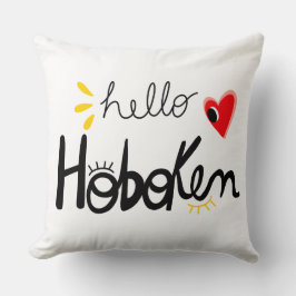Hello Hoboken New Jersey Fun Throw Pillow Kussen