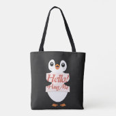 Hello! Hug Me - penguin costume personalization Tote Bag (Achterkant)