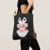 Hello! Hug Me - penguin costume personalization Tote Bag (Dichtbij)