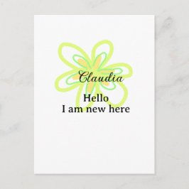 Hello I am new here name yellow green flower kids Briefkaart