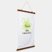 Hello I am new here name yellow green flower kids Hangend Wandkleed (Gebogen)