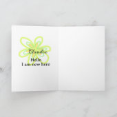 Hello I am new here name yellow green flower kids Kaart (Binnen)