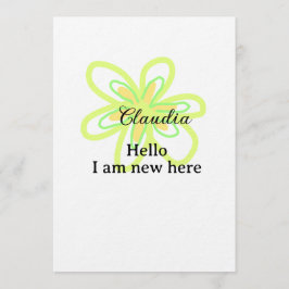 Hello I am new here name yellow green flower kids Kaart