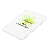 Hello I am new here name yellow green flower kids Magneet (Linkerzijde)