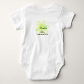 Hello I am new here name yellow green flower kids Romper (Achterkant)