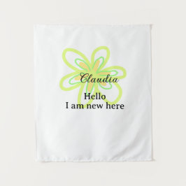 Hello I am new here name yellow green flower kids Wandkleed