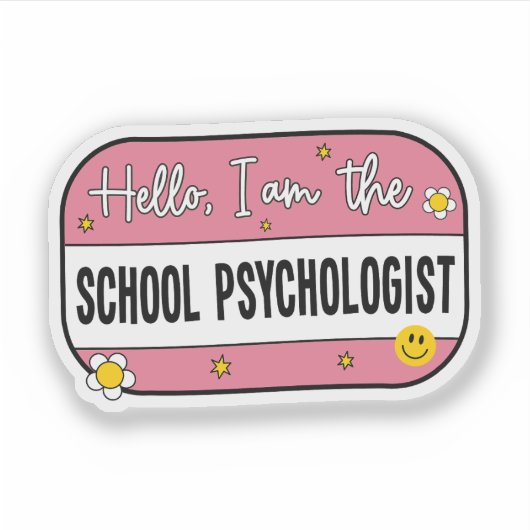 Hello, I am the school psychologist Sticker (Voorkant)