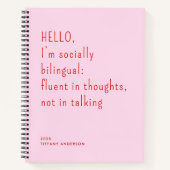 Hello, I’m socially bilingual Funny Introvert Gift Notitieboek (Voorkant)