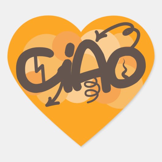 Hello in Italian Hart Sticker (Voorkant)