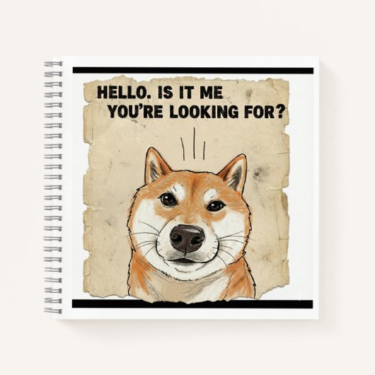 Hello. Is It Me You're Looking For? - Funny Shiba  Notitieboek (Voorkant)