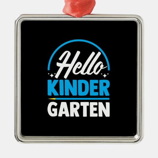 Hello Kinder Garten Metalen Ornament (Voorkant)