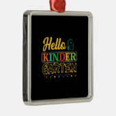 Hello Kinder Garten Metalen Ornament (Rechts)