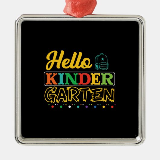Hello Kinder Garten Metalen Ornament (Voorkant)