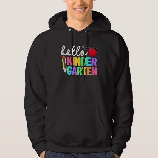 Hello Kindergarten Back To School Teacher Kid Team Hoodie (Voorkant)