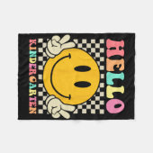 Hello Kindergarten Byck To School Groovy Teacher S Fleece Deken (Voorkant (Horizontaal))