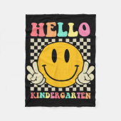 Hello Kindergarten Byck To School Groovy Teacher S Fleece Deken (Voorkant)