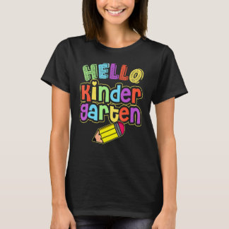 Hello Kindergarten First Day Of Kindergarten Back  T-shirt
