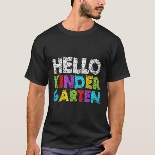 Hello Kindergarten Funny Back To School Student &a T-shirt (Voorkant)