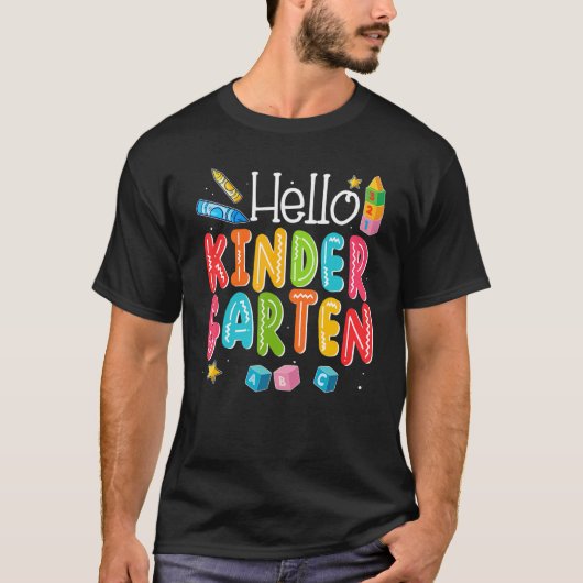 Hello Kindergarten Funny Back To School Teacher St T-shirt (Voorkant)