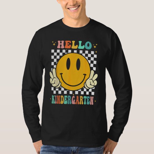 Hello Kindergarten Goodbye Pre k Graduation Groovy T-shirt (Voorkant)