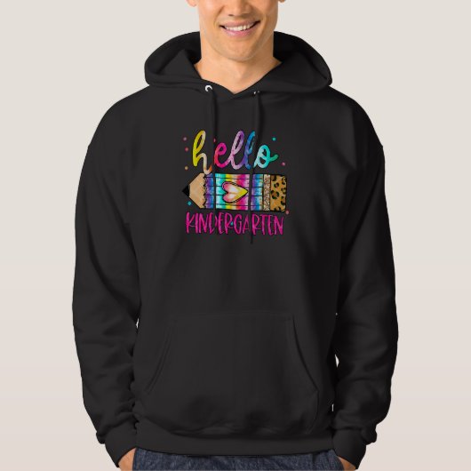 Hello Kindergarten Leopard Tie Dye Pencil Cute T Hoodie (Voorkant)