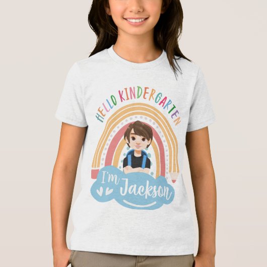 Hello Kindergarten - Personalized Shirt For Boy (Voorkant)