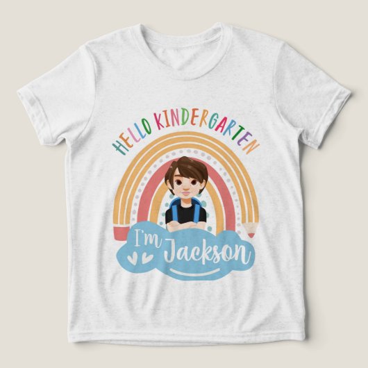Hello Kindergarten - Personalized Shirt For Boy (Design voorkant)
