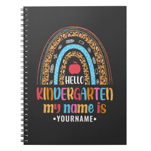Hello Kindergarten Rainbow First Day of School Notitieboek (Voorkant)