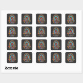 Hello Kindergarten Rainbow First Day of School Vierkante Sticker (Vel)
