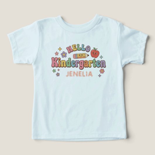 Hello Kindergarten Retro Groovy Custom Name Kids (Design voorkant)