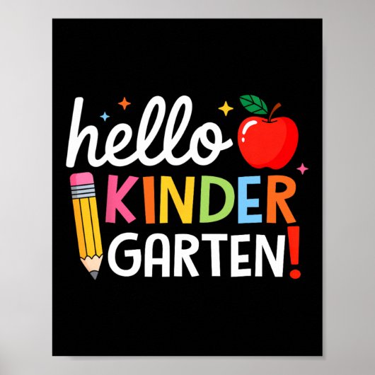 Hello Kindergarten Teacher Kids Back To School Fir Poster (Voorkant)