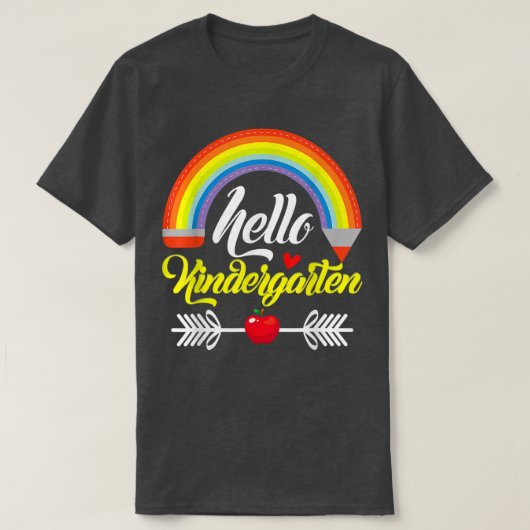 Hello Kindergarten Teacher Rainbow Kinder Back To T-shirt (Design voorkant)