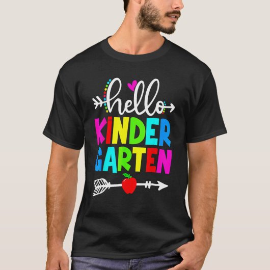 Hello Kindergarten Teacher Student Team Happy Back T-shirt (Voorkant)