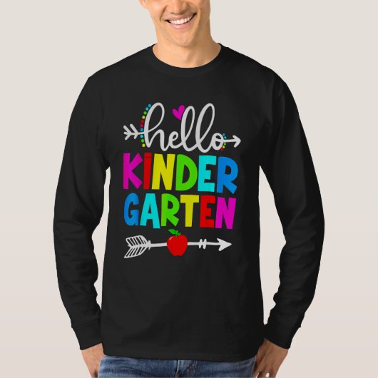 Hello Kindergarten Teacher Student Team Happy Back T-shirt (Voorkant)