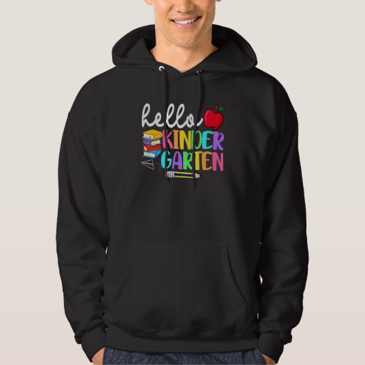 Hello Kindergarten Team Kinder Back To School Teac Hoodie (Voorkant)