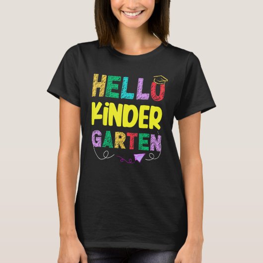Hello Kindergarten Team Kinder Back to School Teac T-shirt (Voorkant)