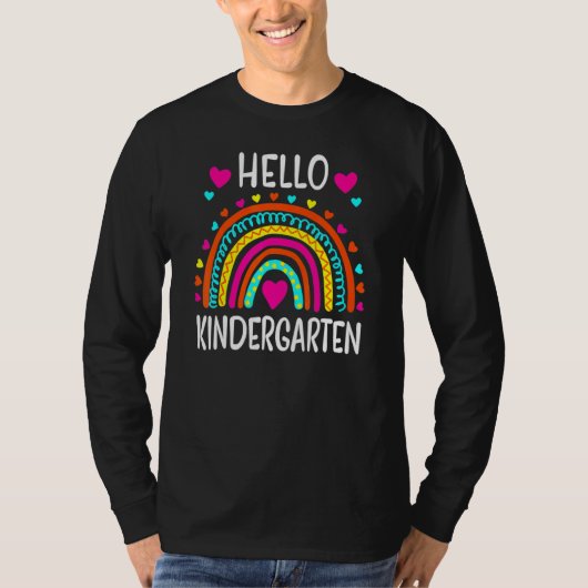 Hello Kindergarten Team Squad Back To School Teach T-shirt (Voorkant)