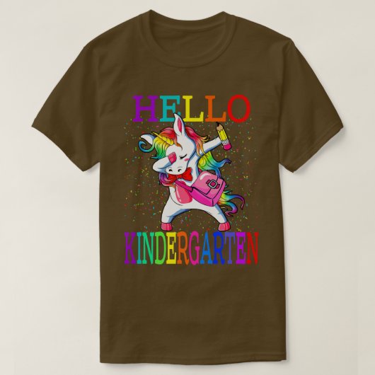 Hello Kindergarten Unicorn Back To School T-shirt (Design voorkant)