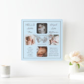 Hello Little One Baby Four Photo Square Wall Clock Vierkante Klok (Huis)