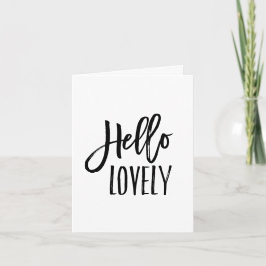 Hello Lovely | Chic Typography Blank Kaart (Voorkant)