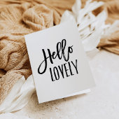 Hello Lovely | Chic Typography Blank Kaart