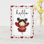 Hello Lovely Ladybug Fairy Kaart (Gele Bloem)