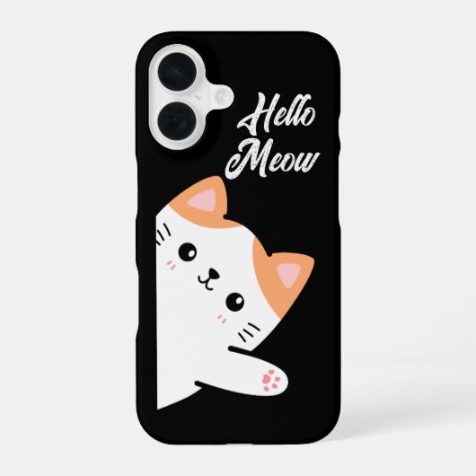 Hello Meow Cat iPhone 16 Hoesje (Achterkant)