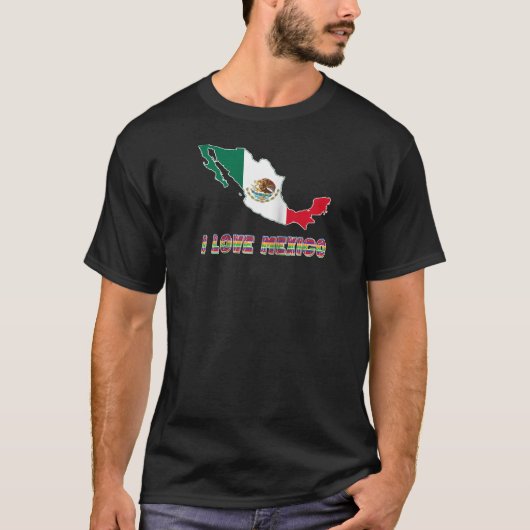 Hello Mexico I Love Mexico Map Flag Proud Mexican  T-shirt (Voorkant)
