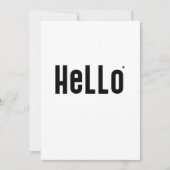 Hello - minimalistic typography card kaart (Voorkant)