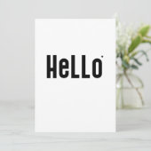 Hello - minimalistic typography card kaart (Staand voorkant)